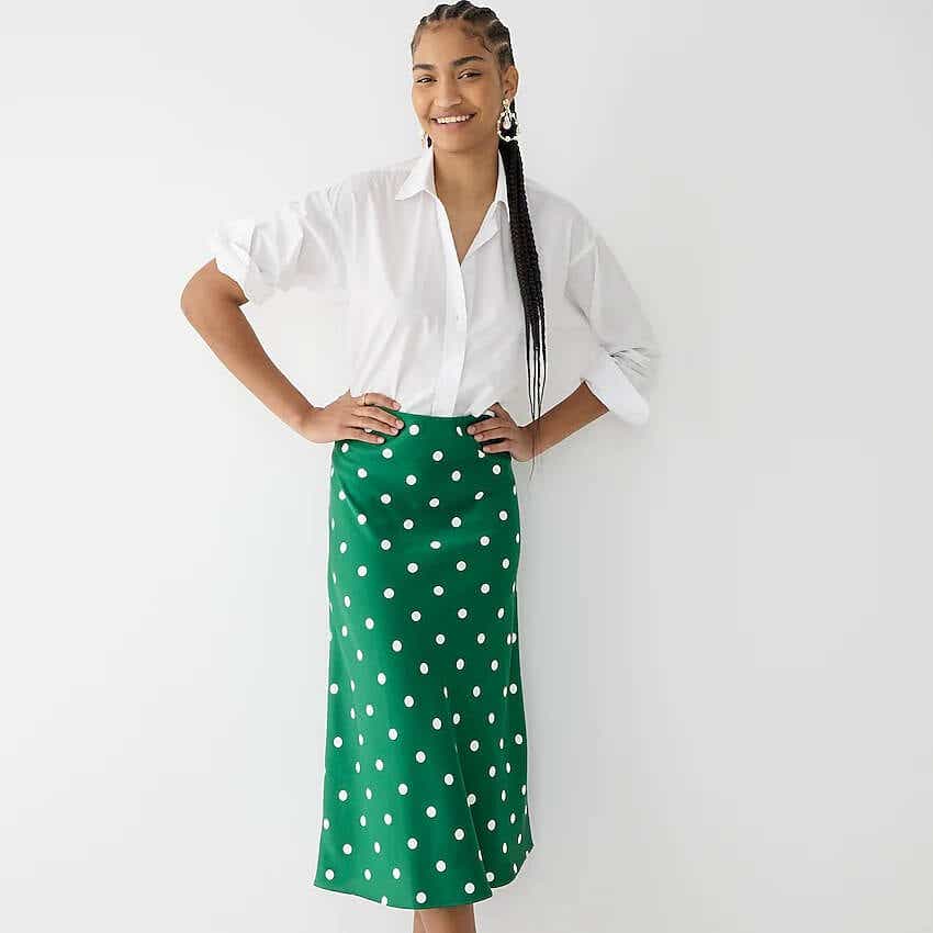 j.crew silk skirt