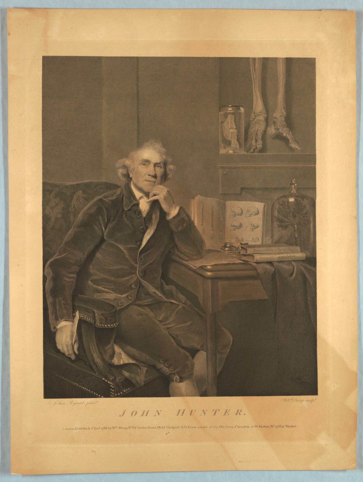 Sepia portrait of surgeon John Hunter