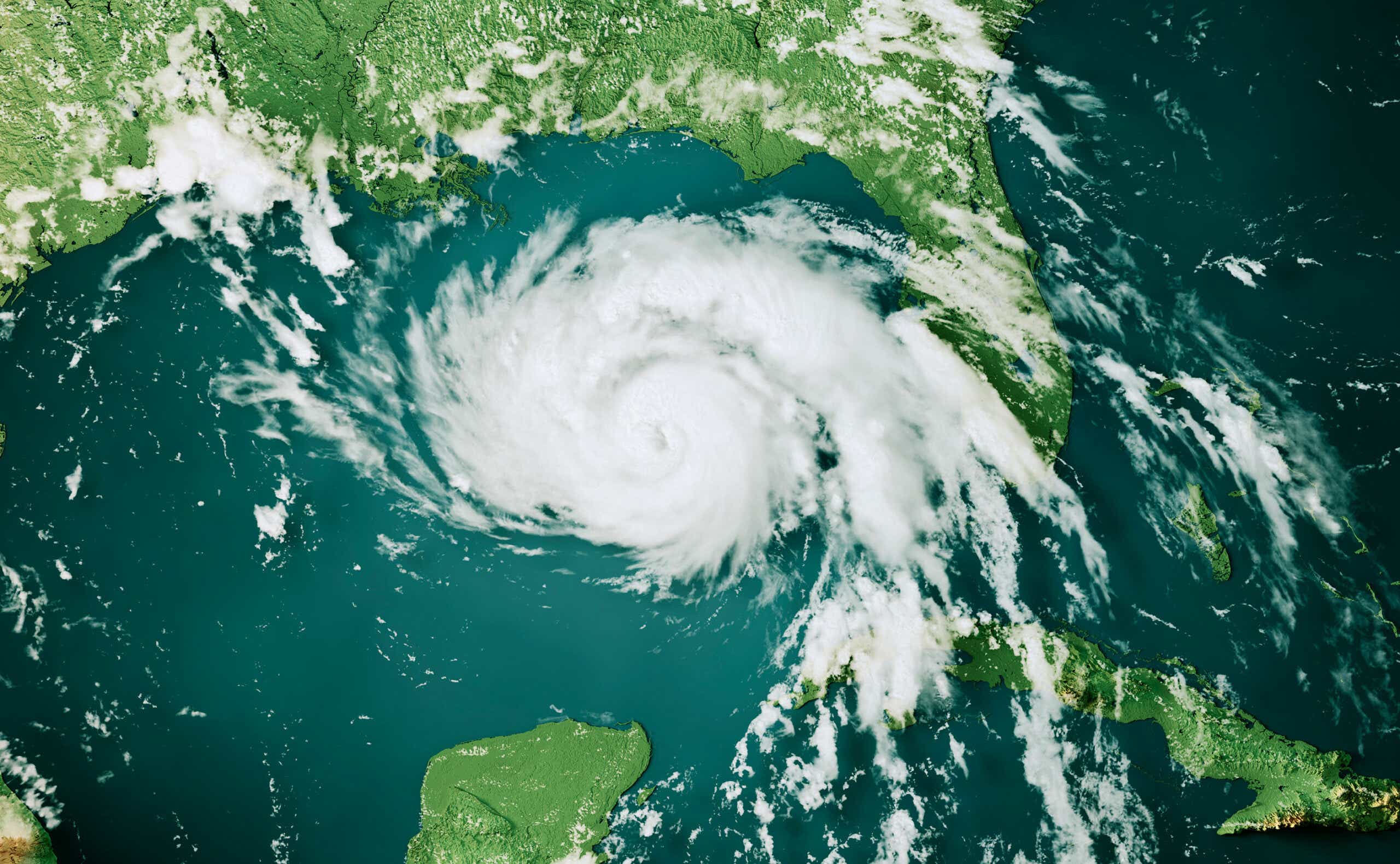 A hurricane as seen from above