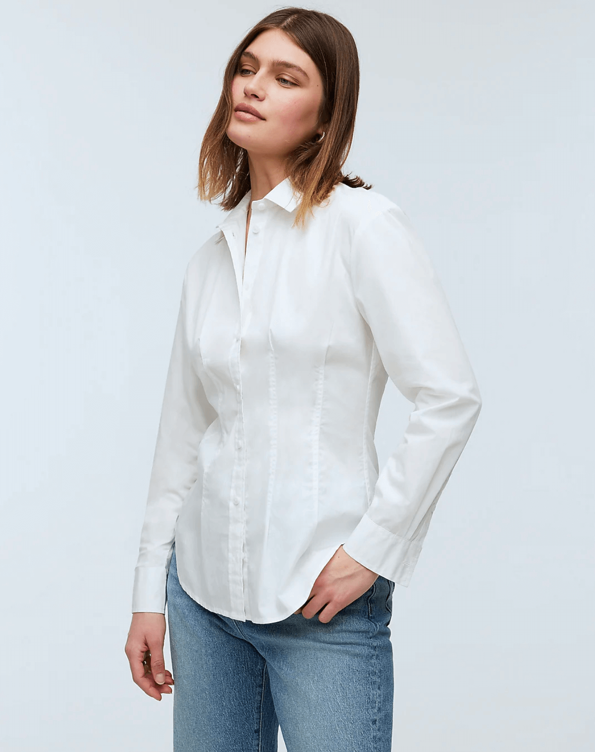 madewell darted button up
