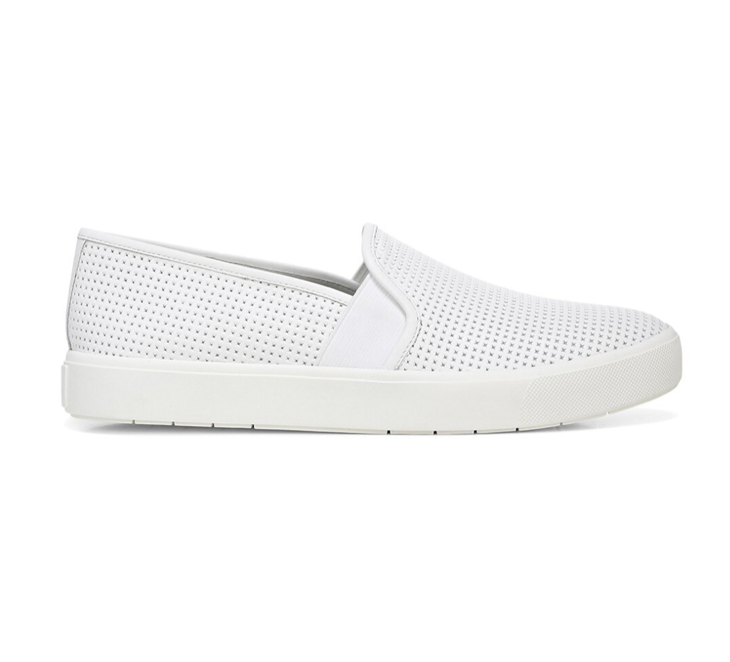 Vince Blair Perforated Leather Slip-On Sneakers