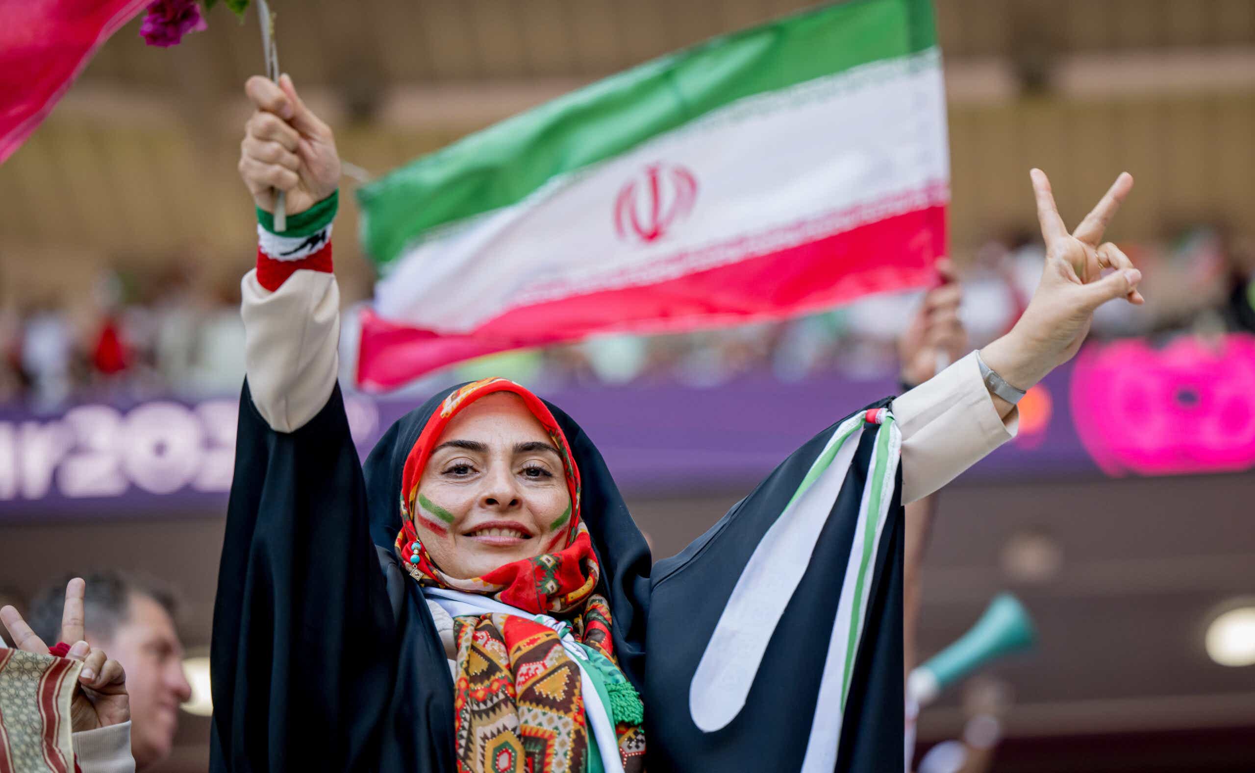 A female fan of Iran at the World Cup