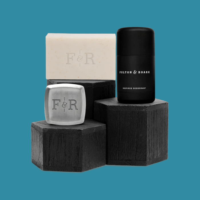 set of soap, cologne and deodorant for men