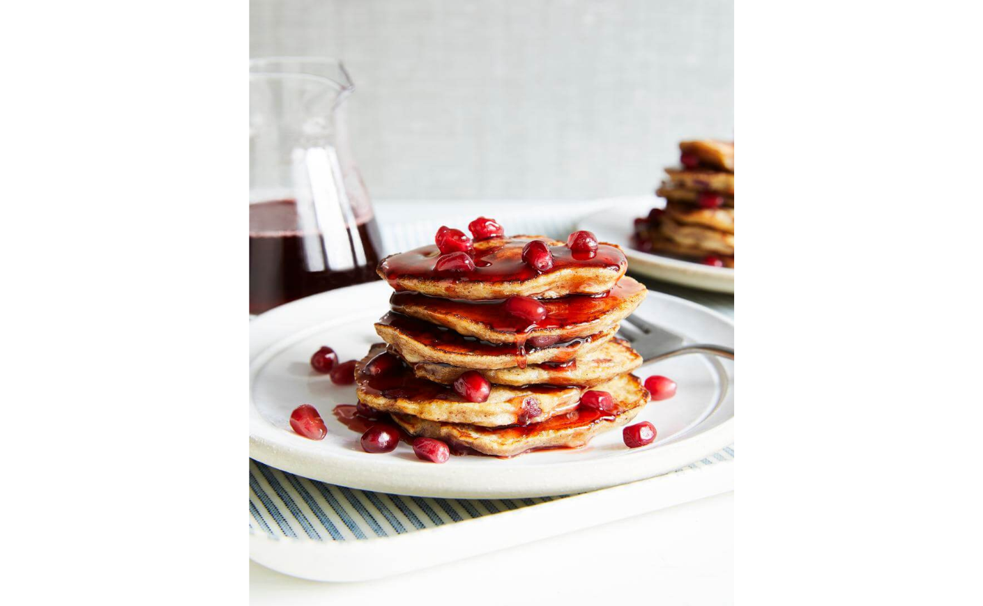 banana pancakes with pomegranate