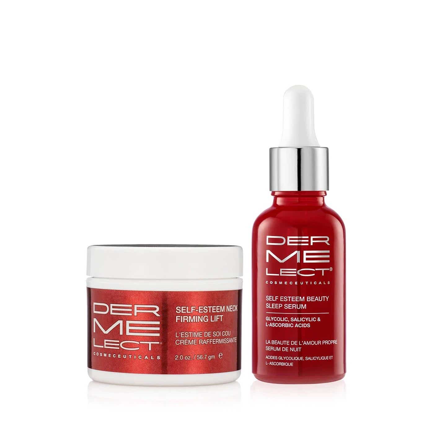 two bottles of neck firming products