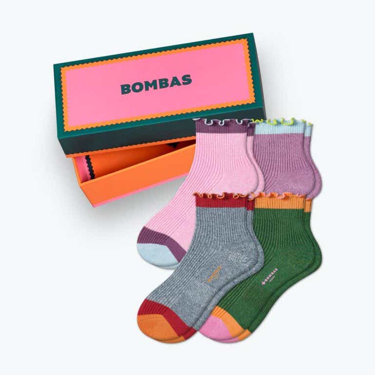 four sets of frilly bombas socks