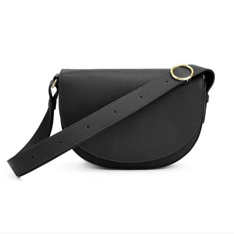 Cuyana black saddle bag