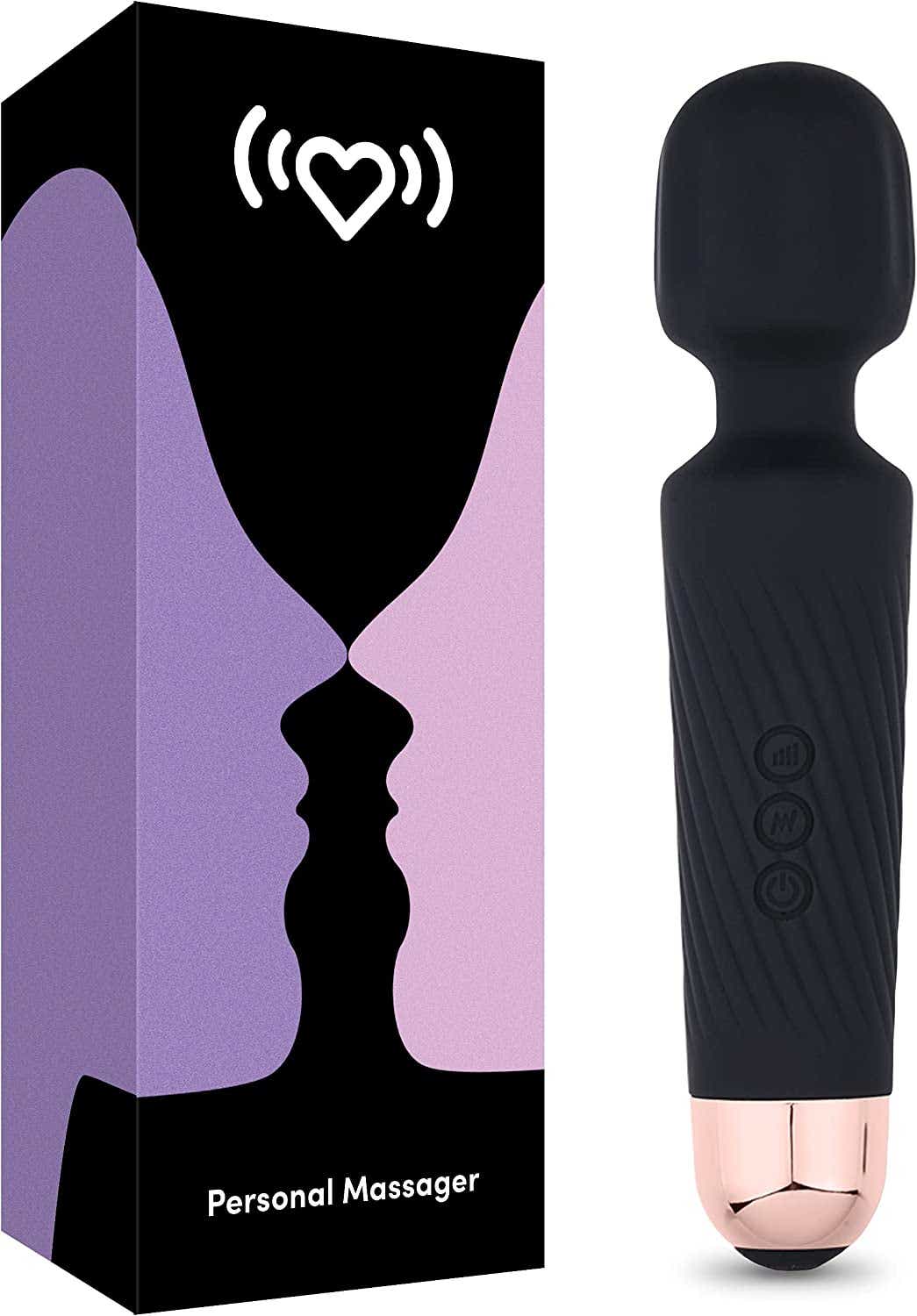 Rechargeable Vibrator - 20 Patterns & 8 Speeds - G-Spot Wand Vibrator Clit, Sex Toys, Vibrator for Her Pleasure, Quiet & Small Vibrator, Dildo, Personal Wand Massager, Female Adult Toys (Black)