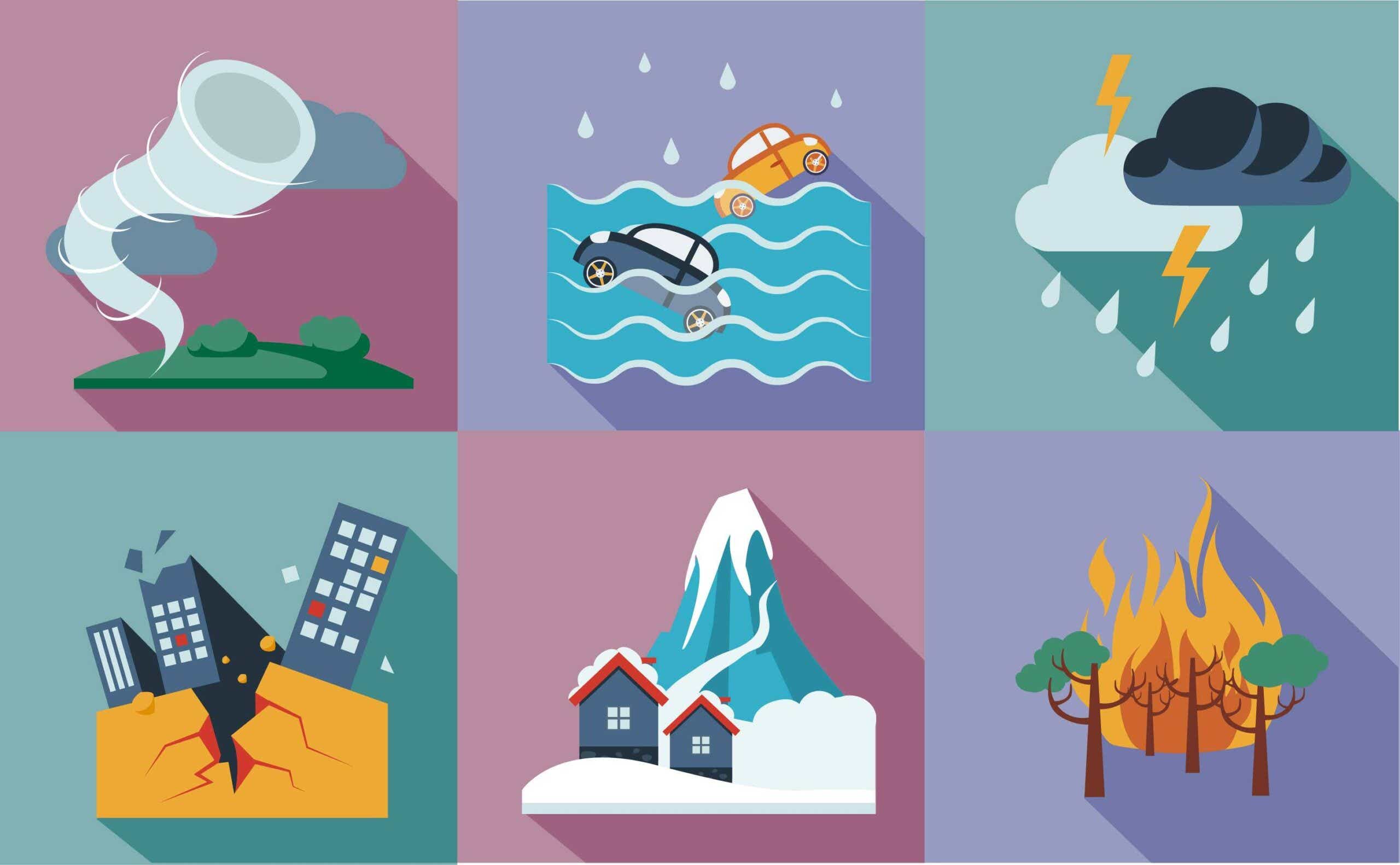 Illustrations of natural disasters