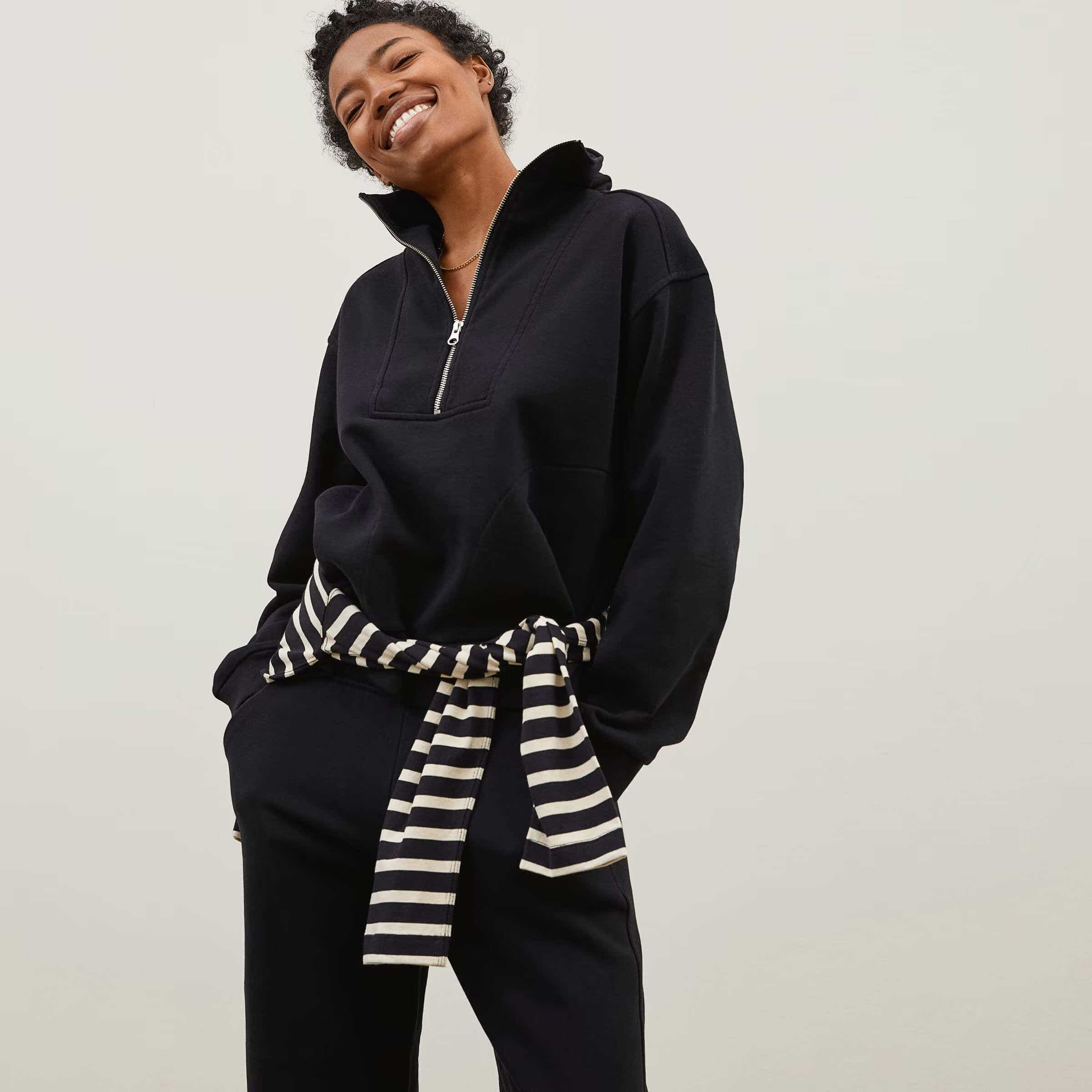 everlane half zip sweatshirt