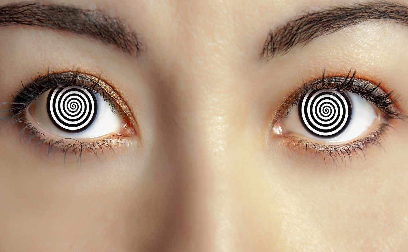 woman with swirls in her eyes