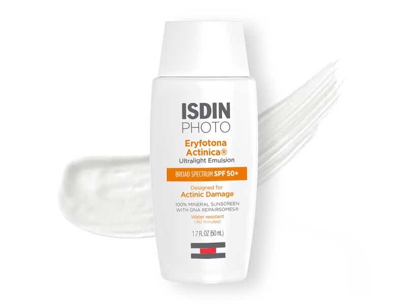 bottle of Isdin sunscreen