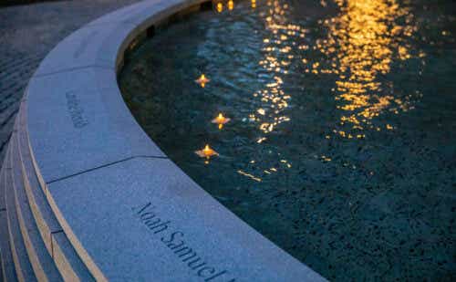 a close up of the Sandy Hook Memorial