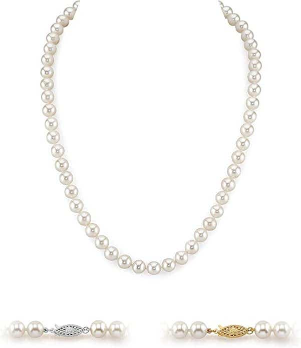 The Pearl Choice 18-Inch Pearl Strand with 14K Gold Clasp
