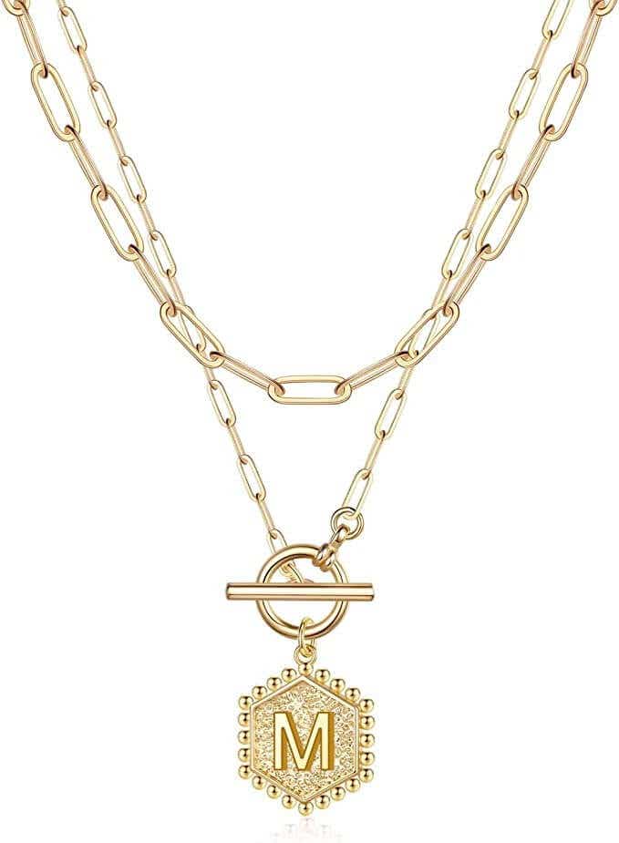 layered initial necklace