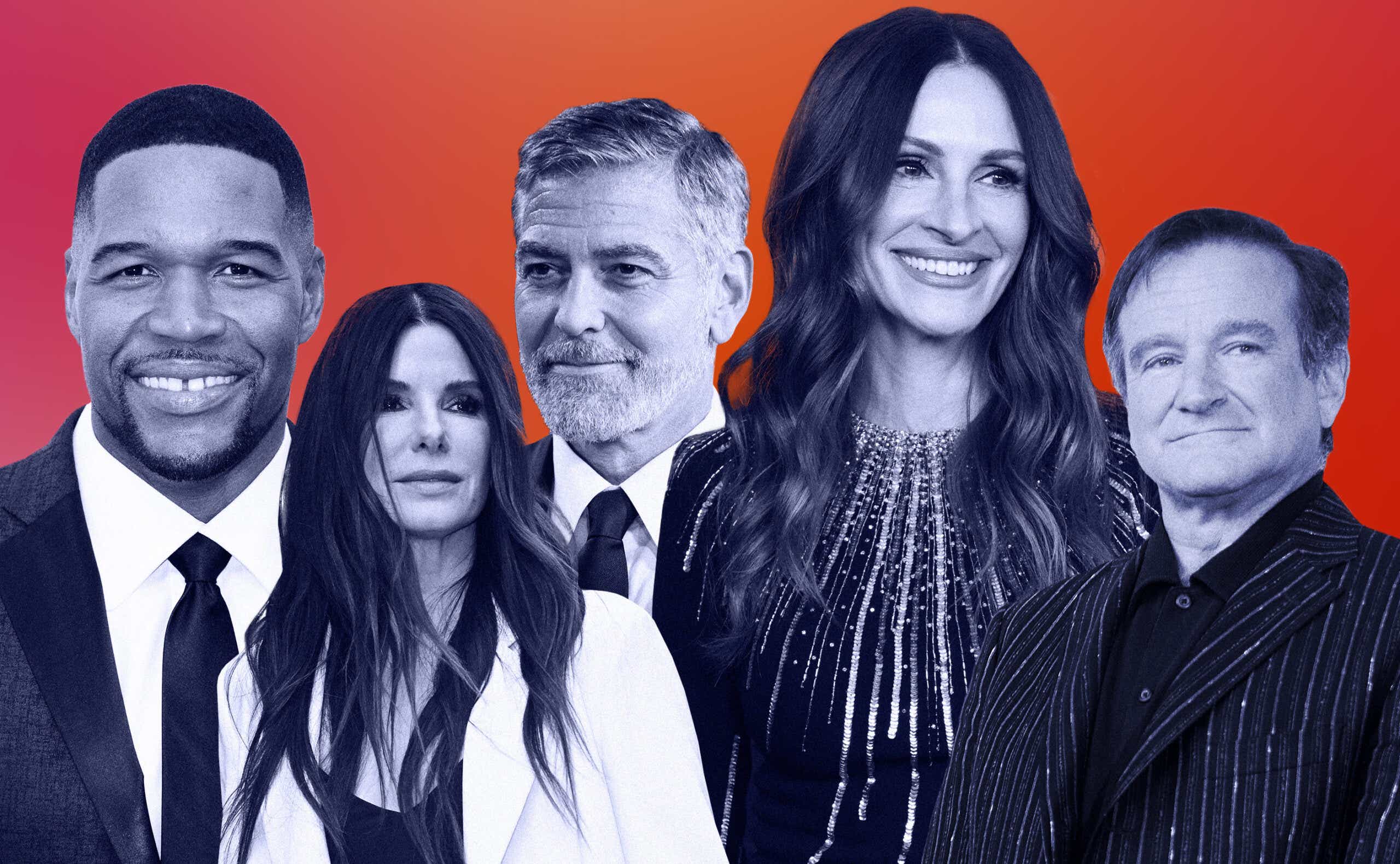 Michael Strahan, Sandra Bullock, George Clooney, Julia Roberts, and Robin Williams