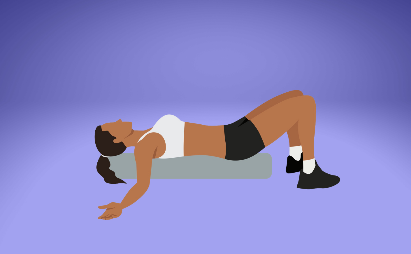 illustration of a woman laying on a foam roller
