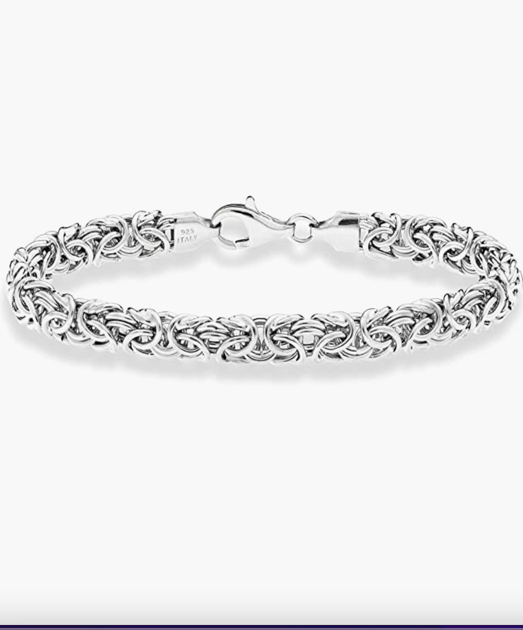 Miabella 925 Sterling Silver Italian Byzantine Bracelet for Women,