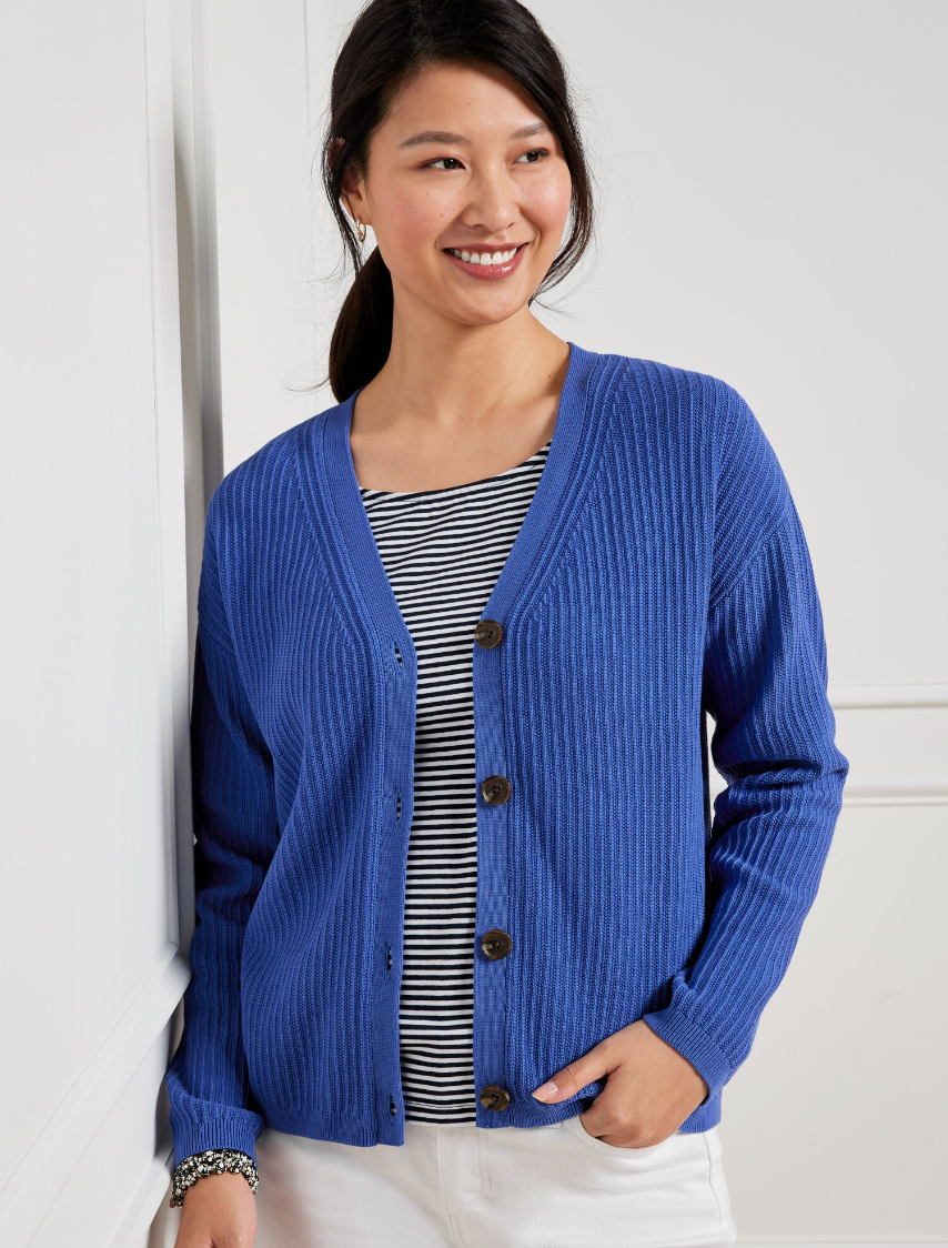 Talbots blue cardigan