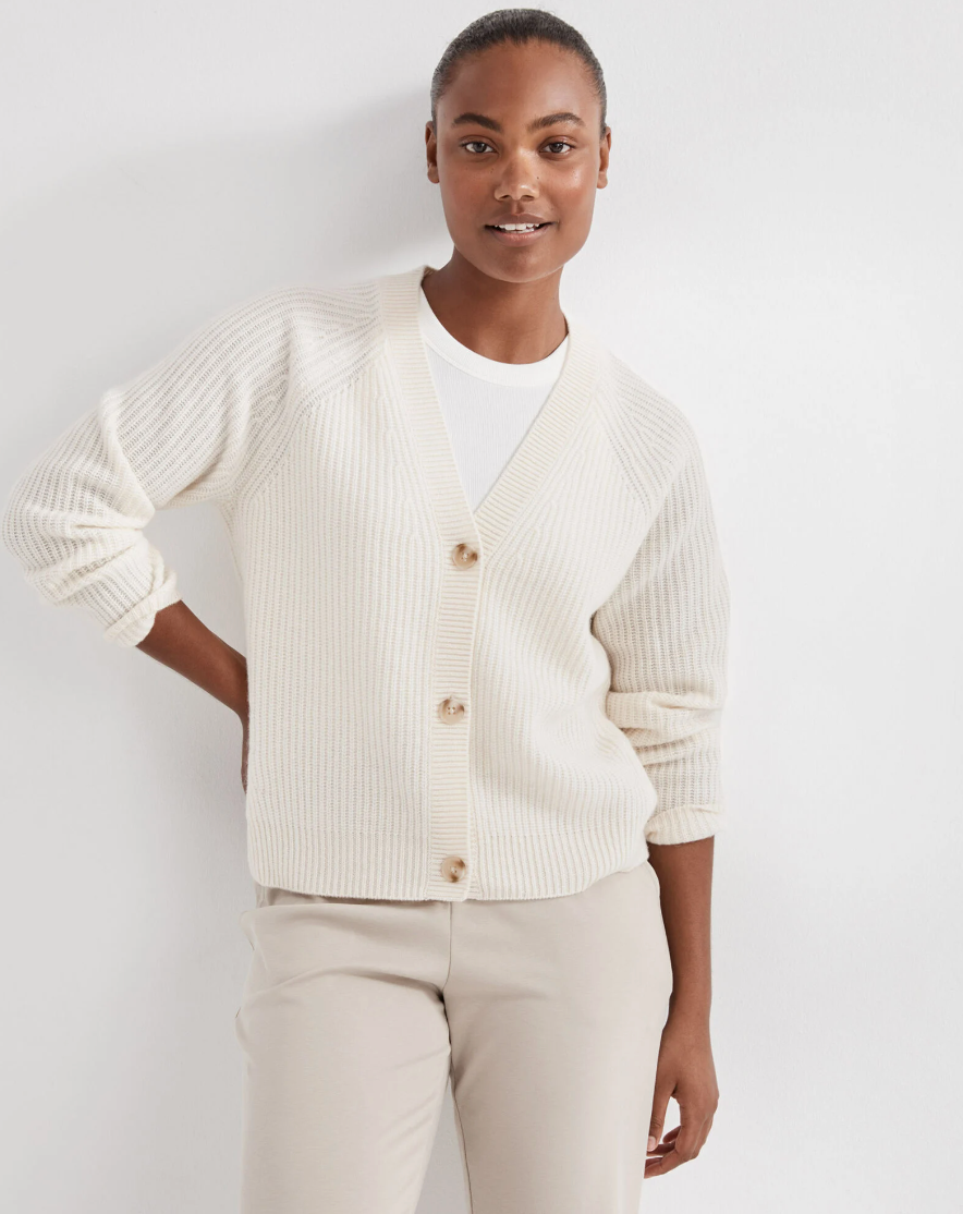 Talbots cashmere cream cardigan