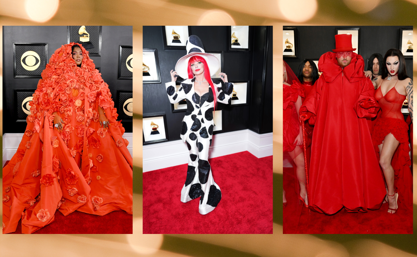 Lizzo, Shania Twain, and Sam Smith at the GRAMMYs red carpet