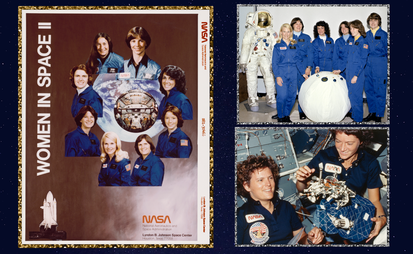 collage of the first female astronauts