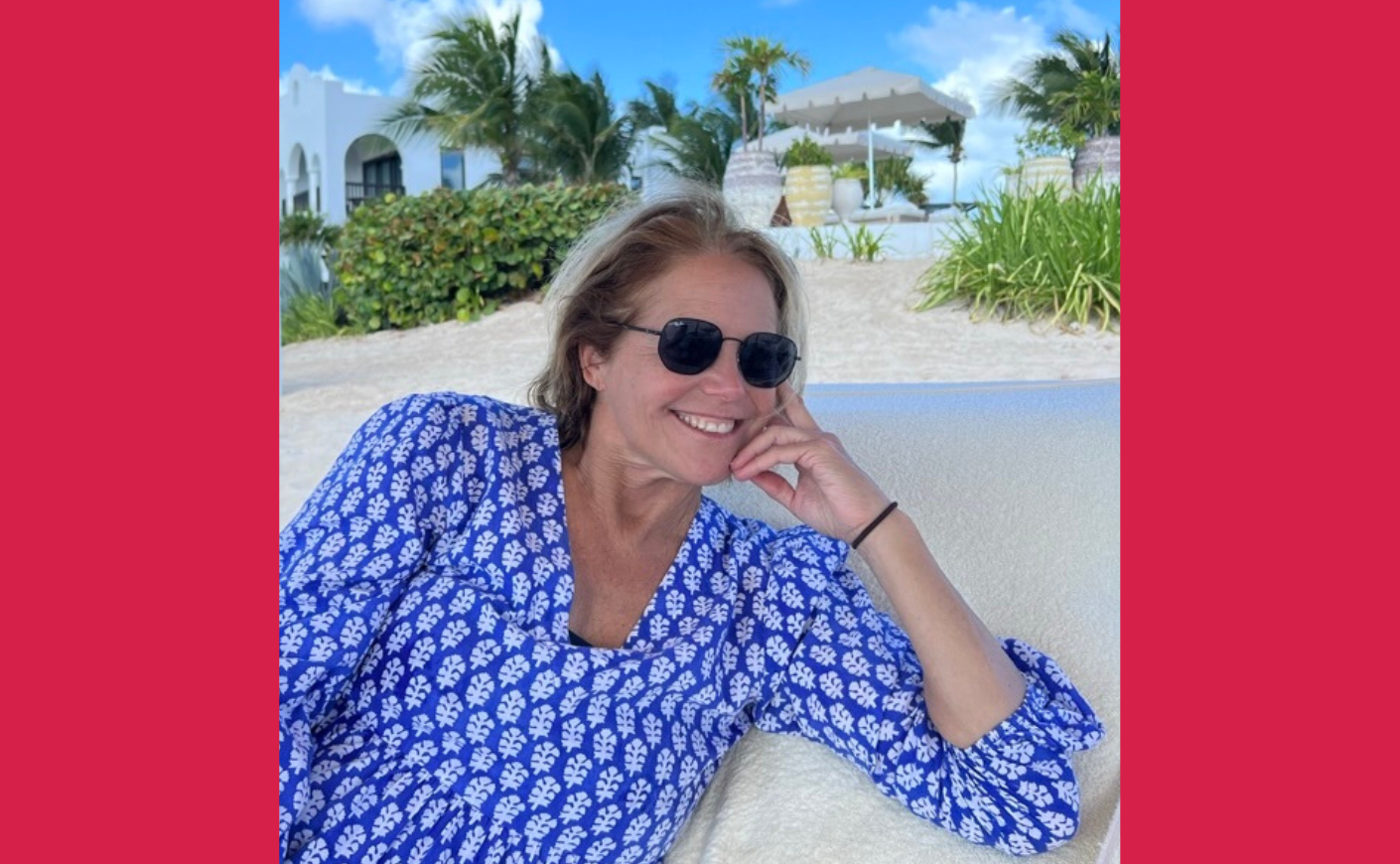 katie couric on the beach