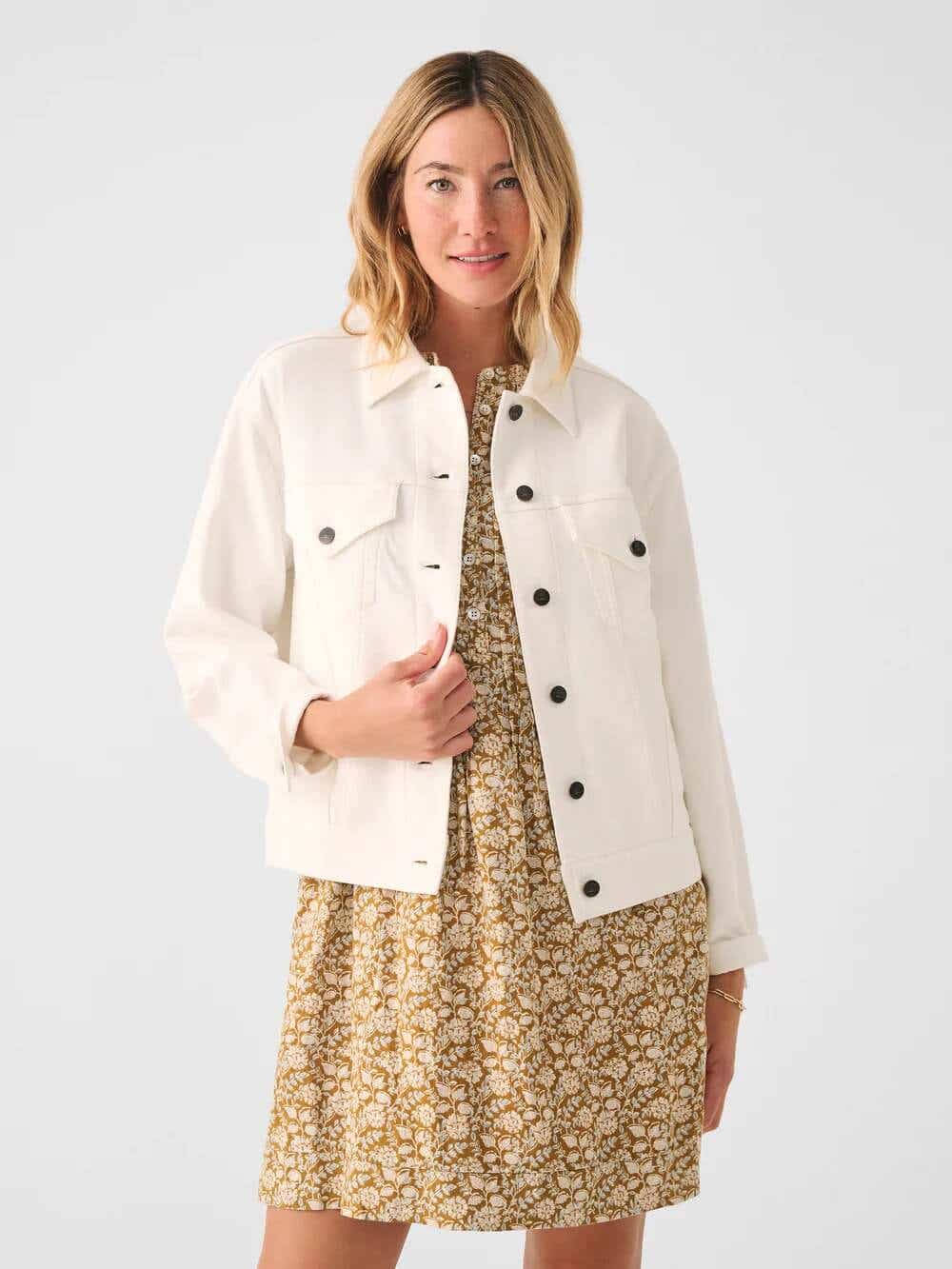 faherty white denim jacket