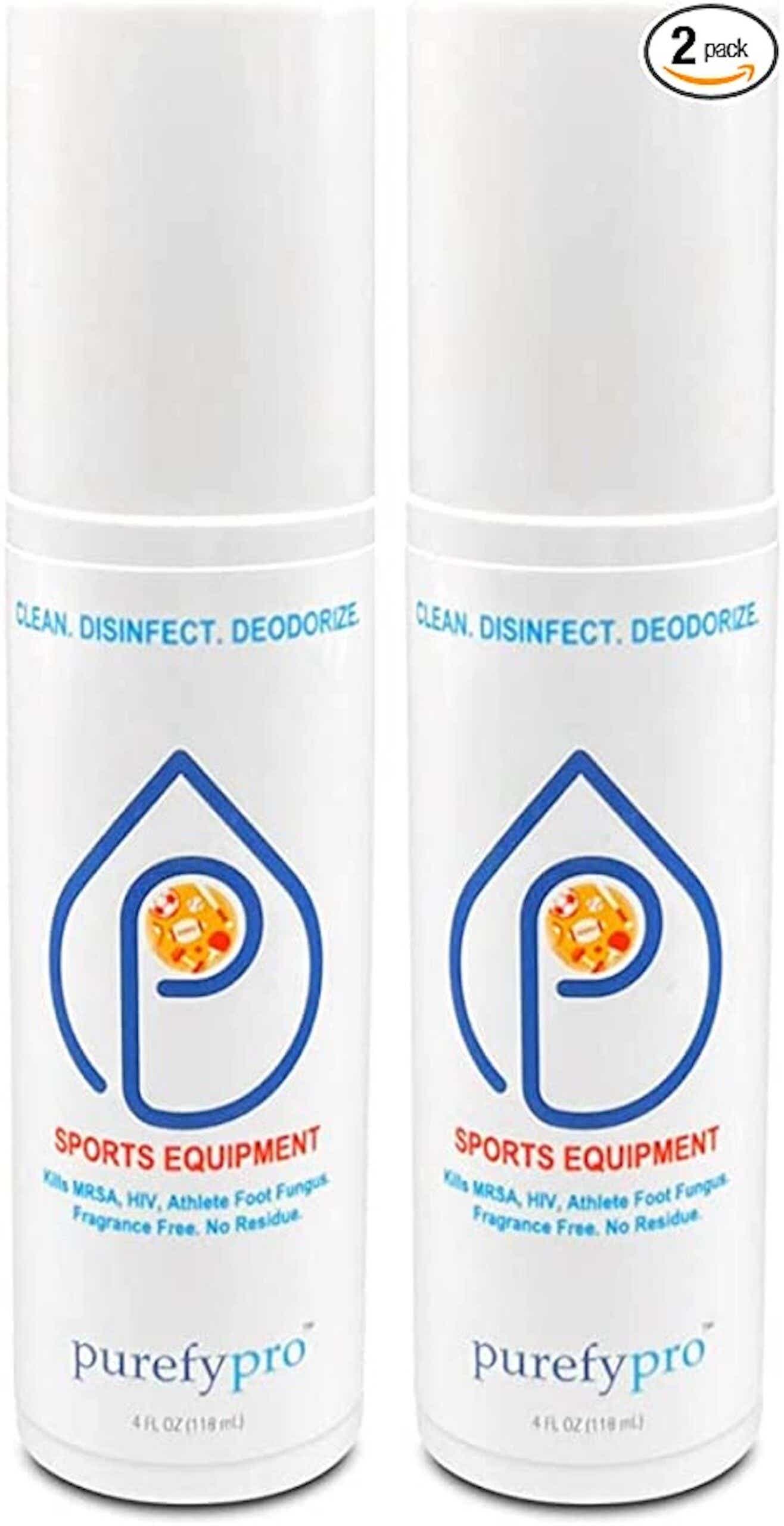 two bottles of spray disenfectant