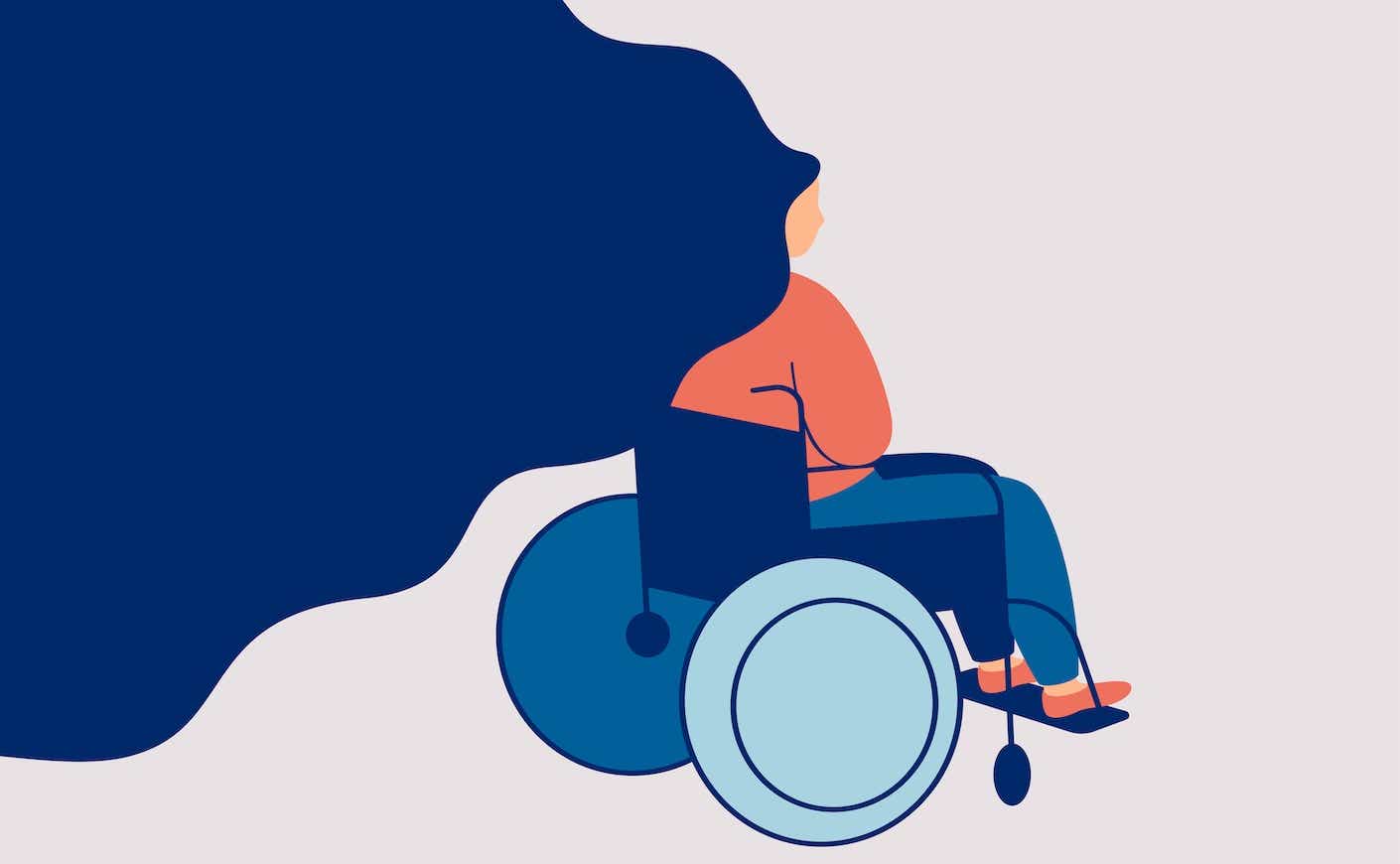 illustration of woman in wheelchair