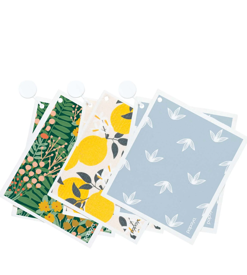 Papaya Swedish Dish Cloth Set of 3