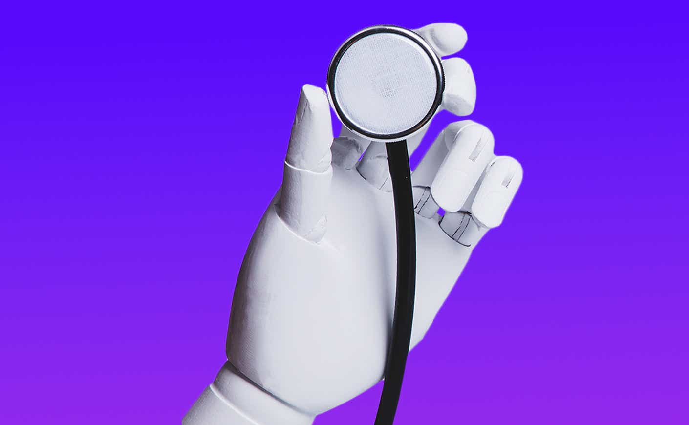 a robot holding a stethoscope
