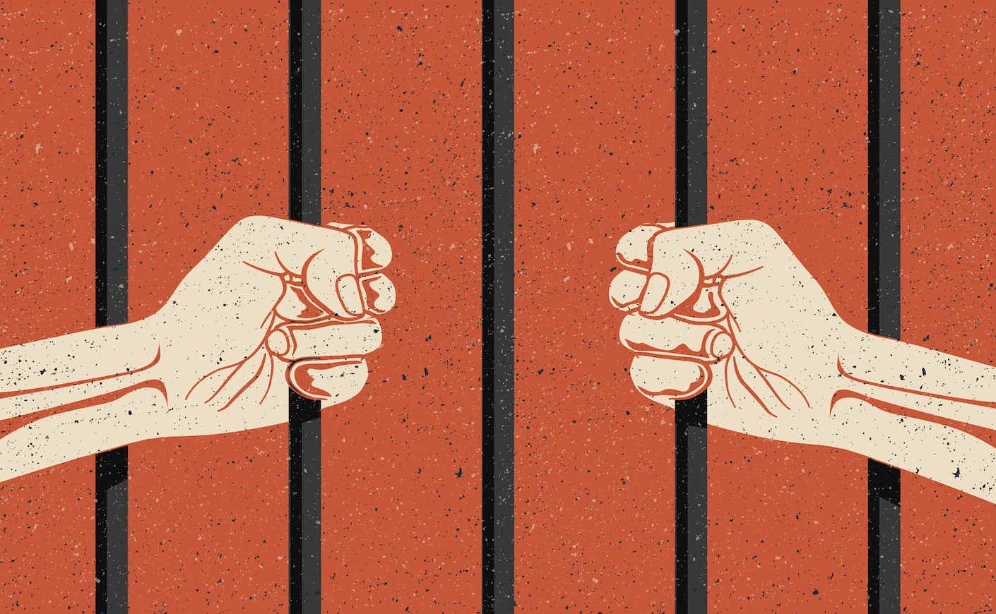 Behind,The,Bars.,Two,Hands,Arms,Holding,The,Bars.,Imprisonment,