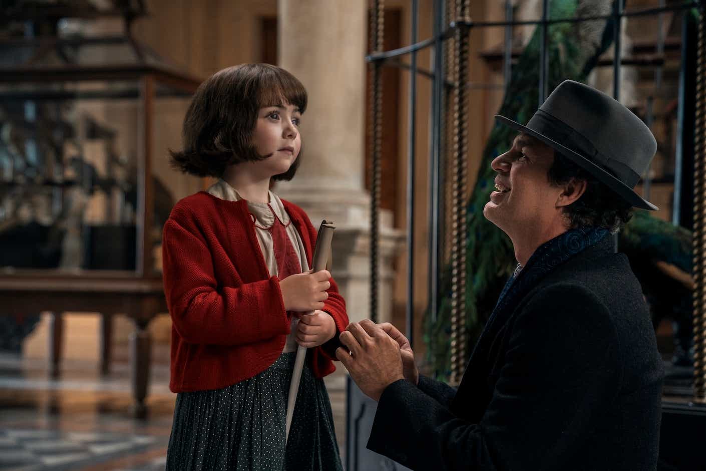 Nell Sutton as Young Marie-Laure, Mark Ruffalo as Daniel LeBlanc in episode 101 of All the Light We Cannot See.