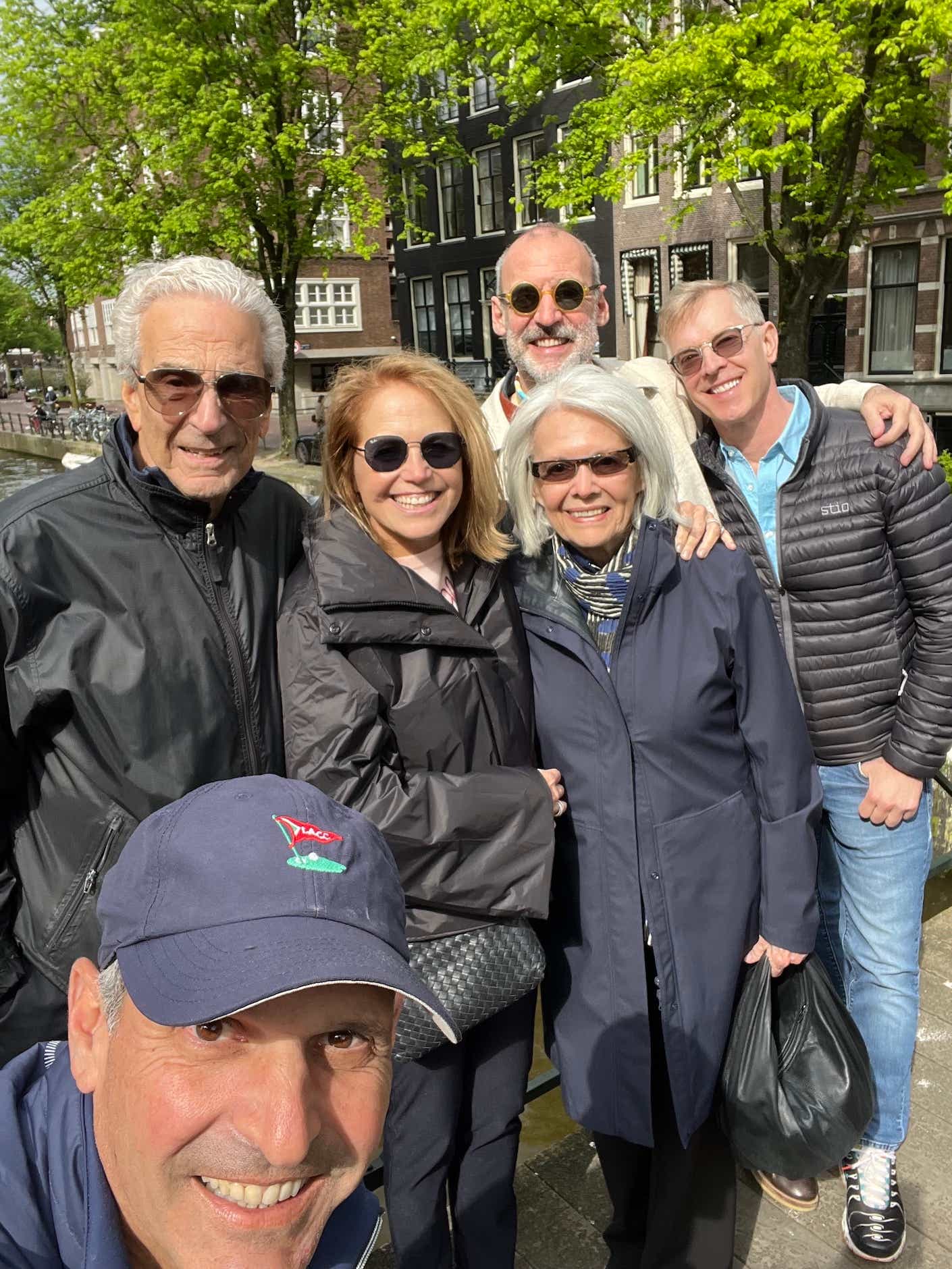 Katie Couric, John Molner, and his family in Amsterdam