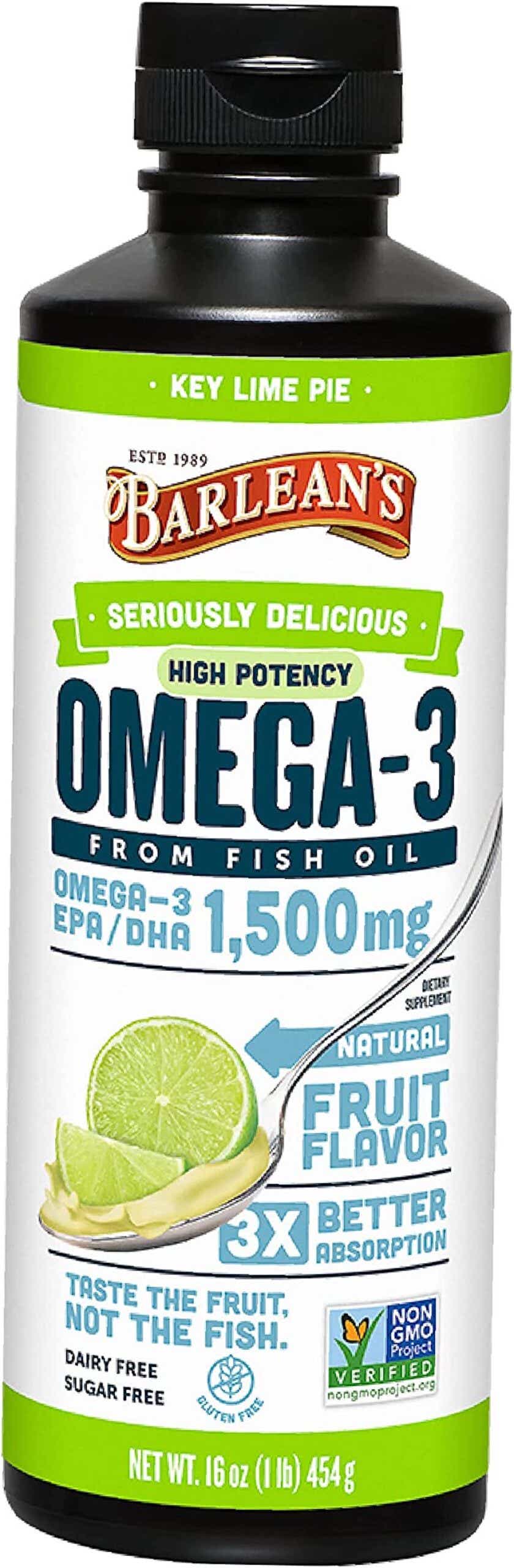 A bottle of lime fish oil