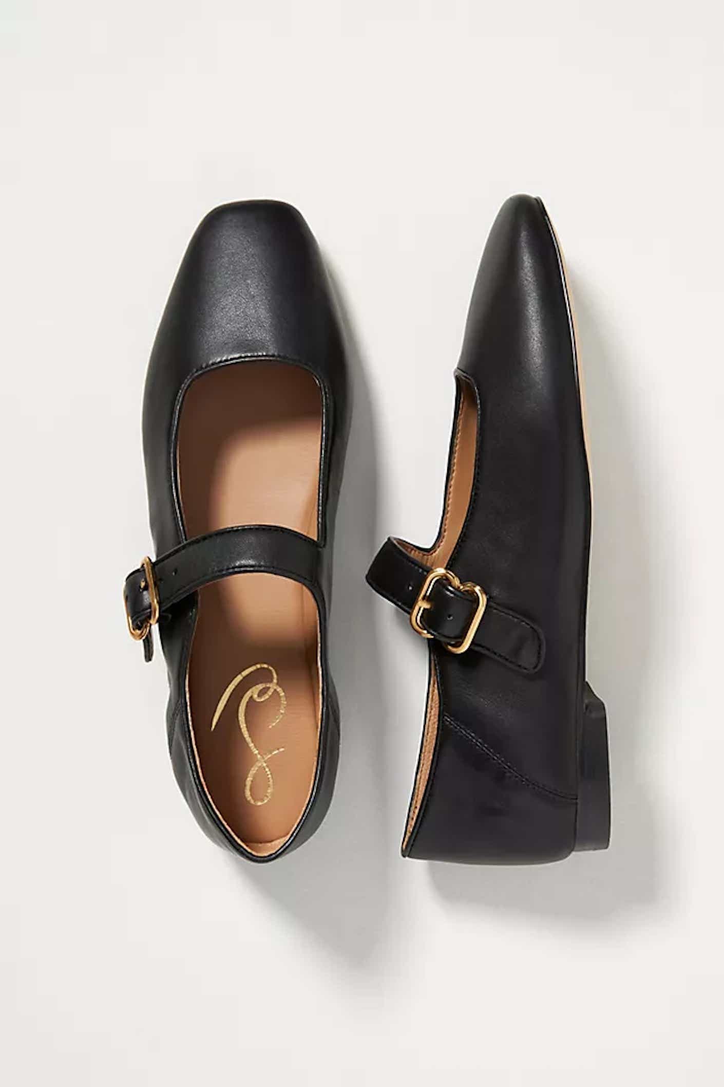 A pair of black mary janes