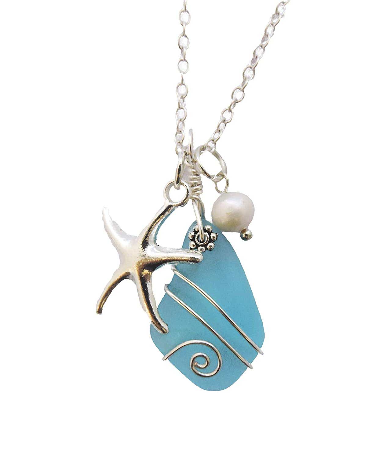 Yinahawaii Sea Glass Necklace,