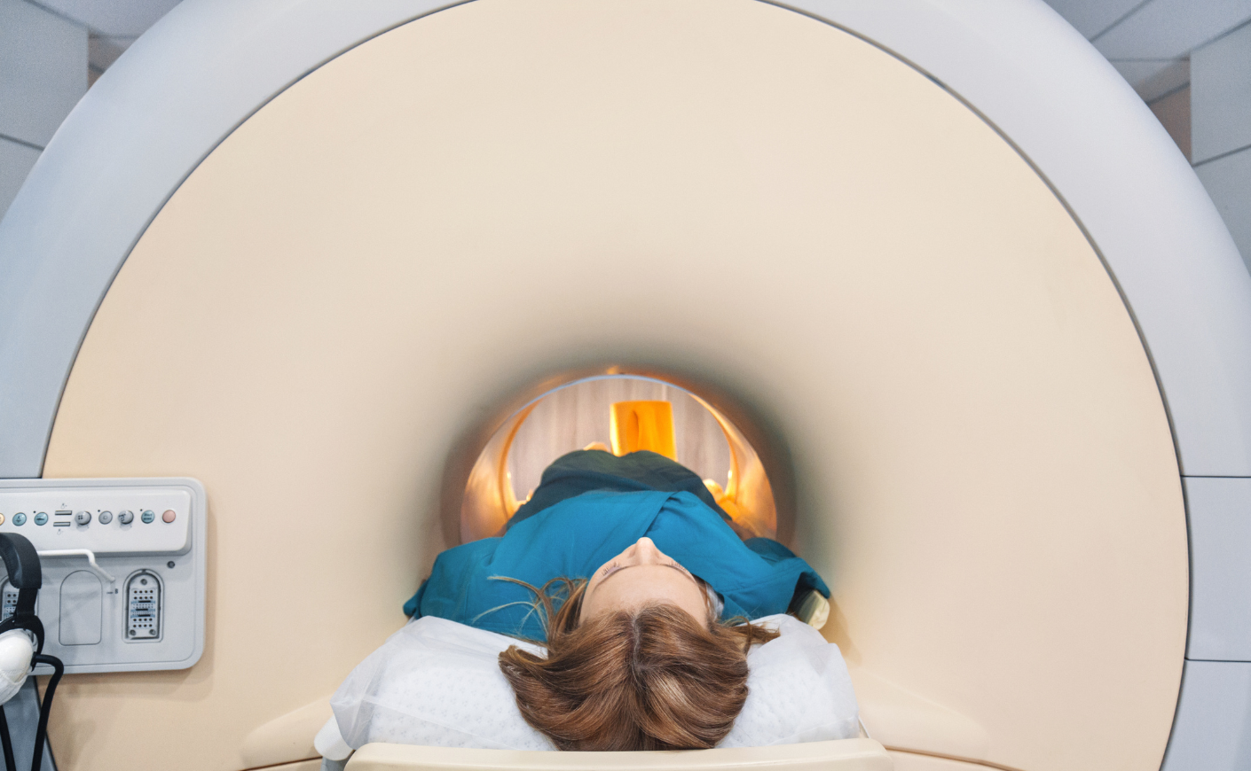 Woman in an MRI machine