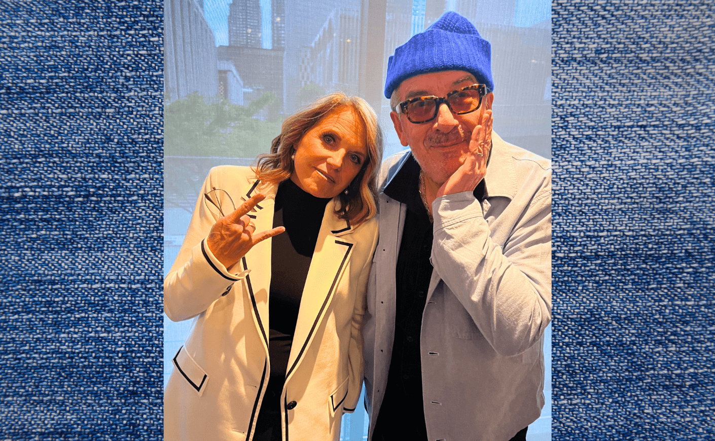 Katie Couric and Elvis Costello
