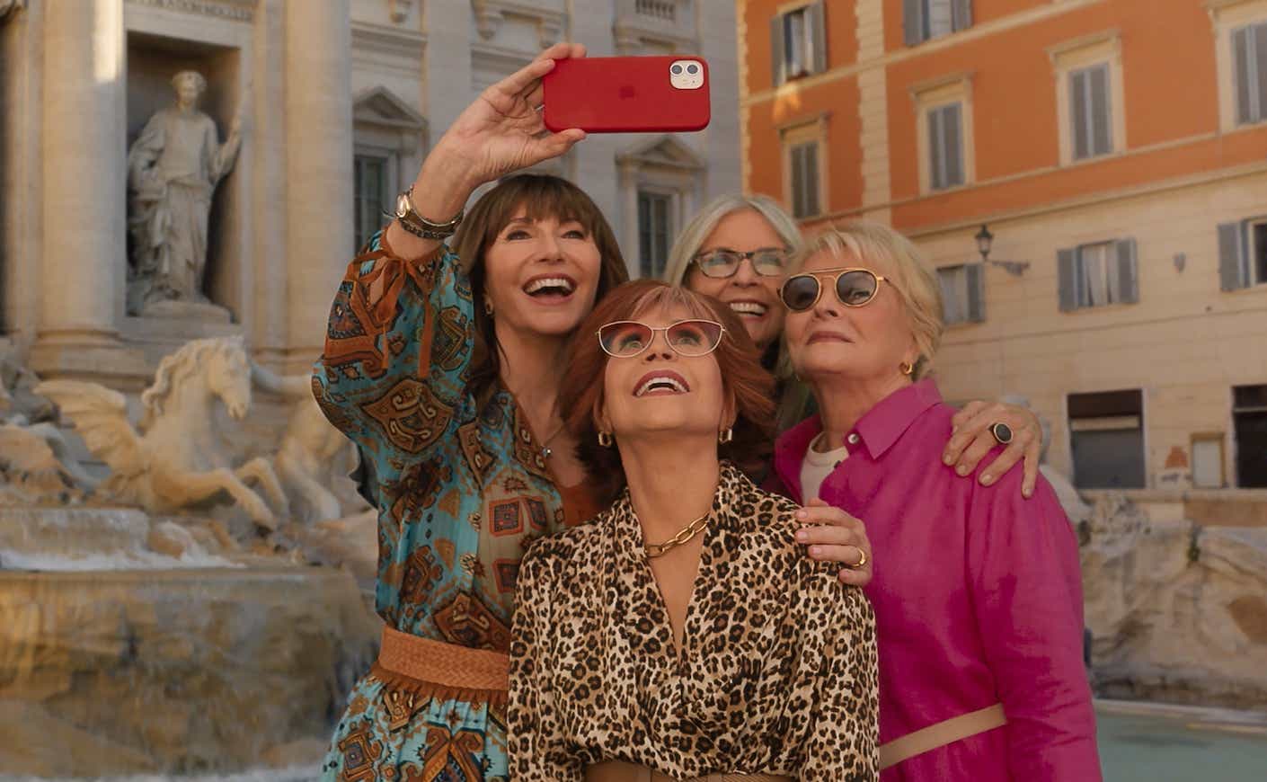 the cast of book club in italy