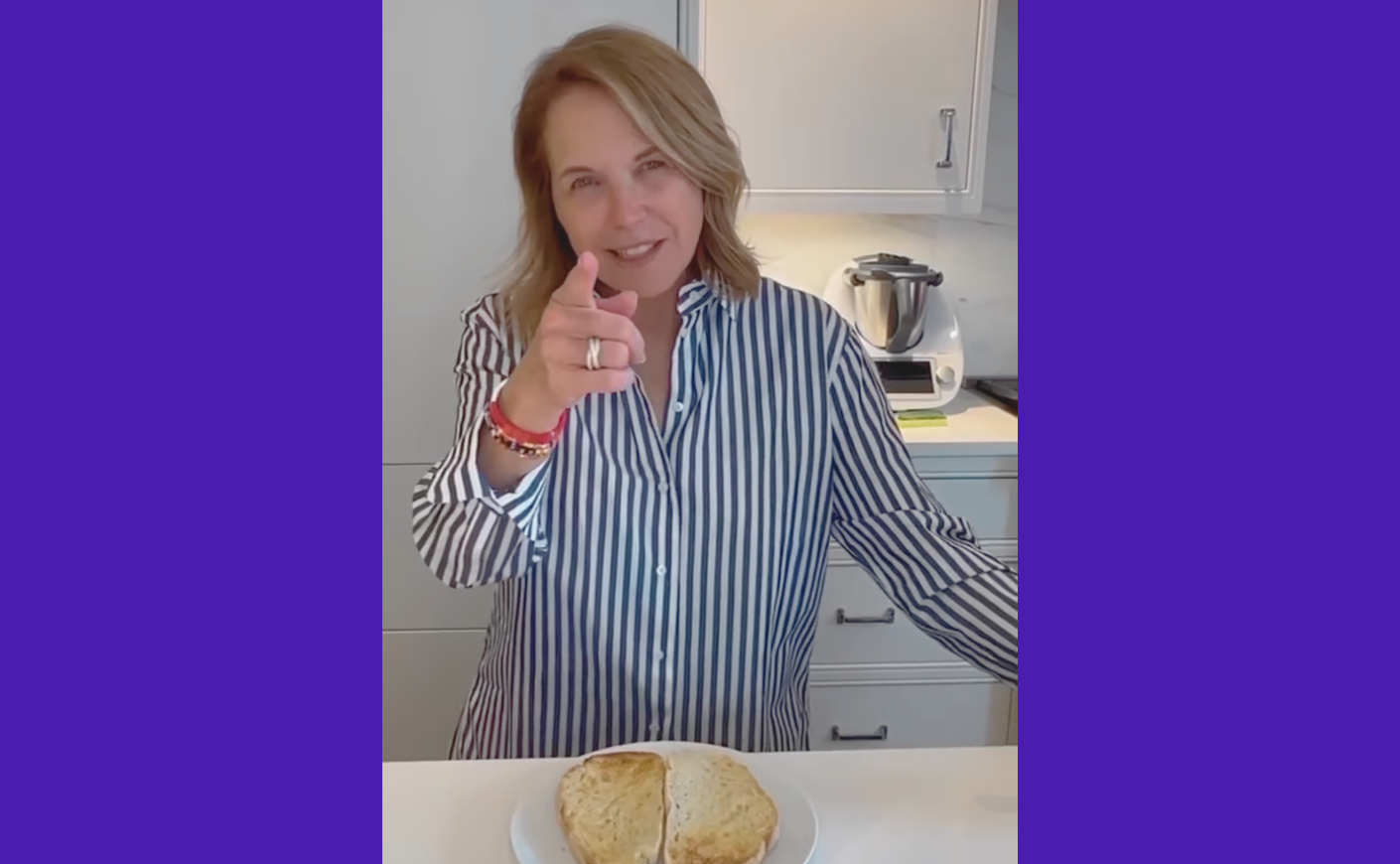 katie couric with sandwich