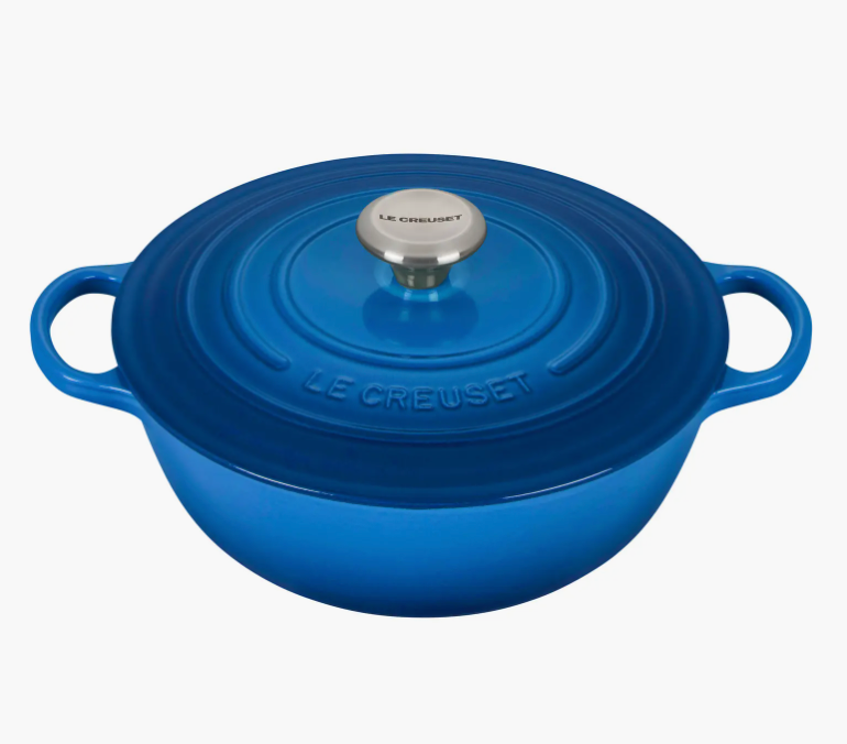 blue cast iron pot from Le Creuset