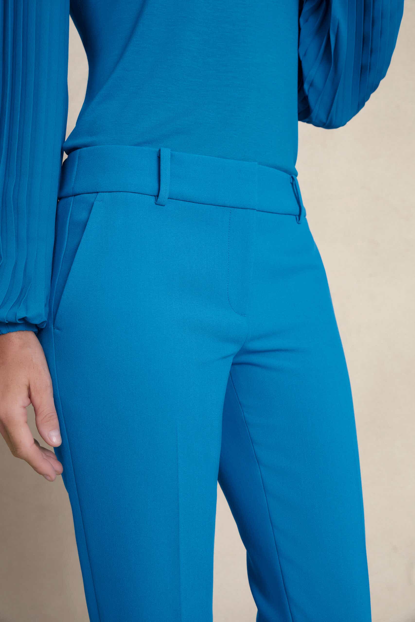 Close-up image of Talbots Hampshire pants in blue