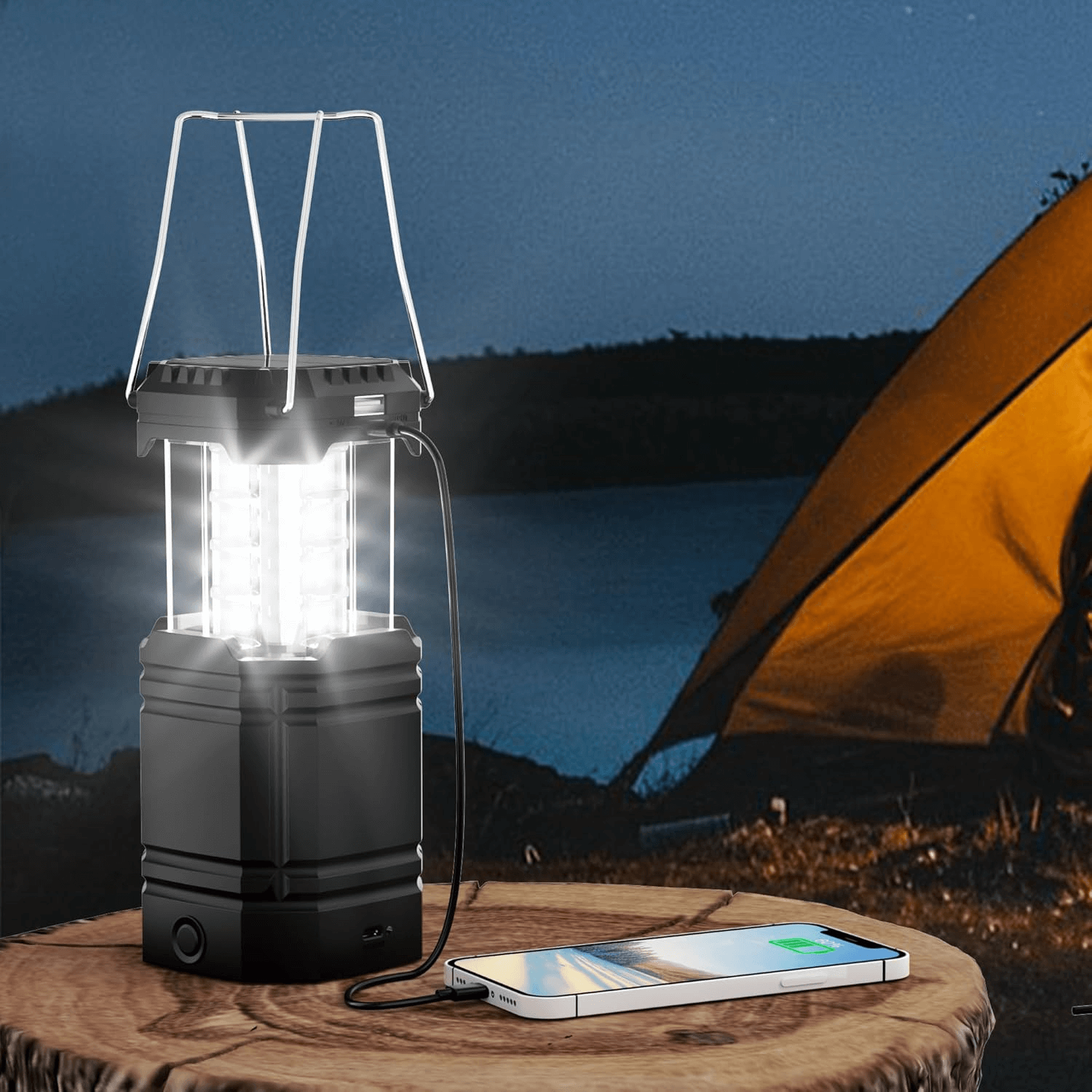 crank charge camping light