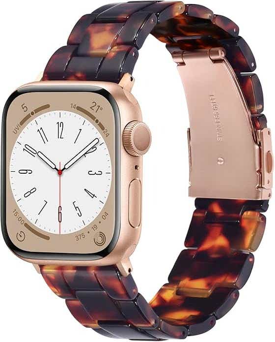 CRIS-BAND Compatible with Resin Apple Watch Bands Series 7/8/9/10/11 46mm 45mm 44mm 42mm for Women,Fancy Strap for iWatch Ultra 3/2 49mm Series 6/5/4/3/2/1/SE3 Slim Light Bracelet Wristband