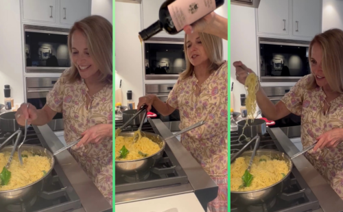 Katie Couric cooking pasta