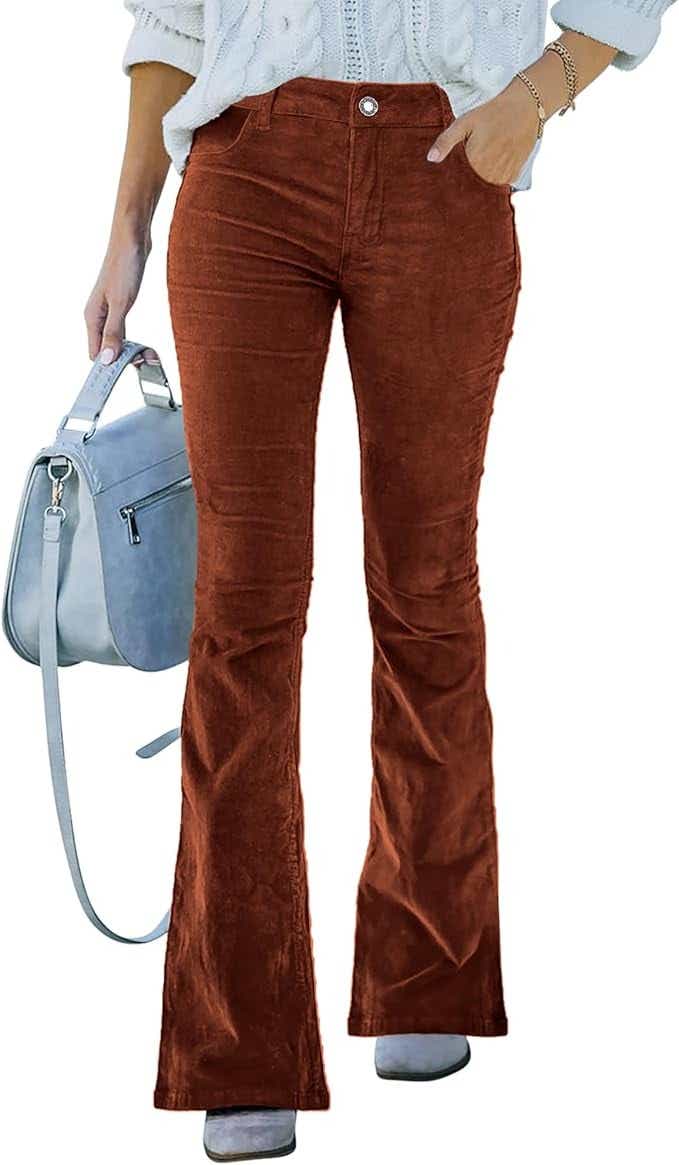 Corduroy Pants High Waist Flare Pants Wide Leg