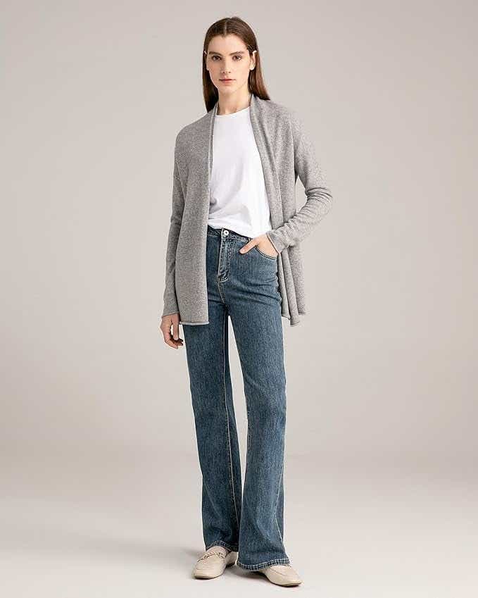 State Cashmere Lightweight Mid-Thigh Cashmere Cardigan 100% Pure Cashmere Sweater Cashmere Wraps for Women
