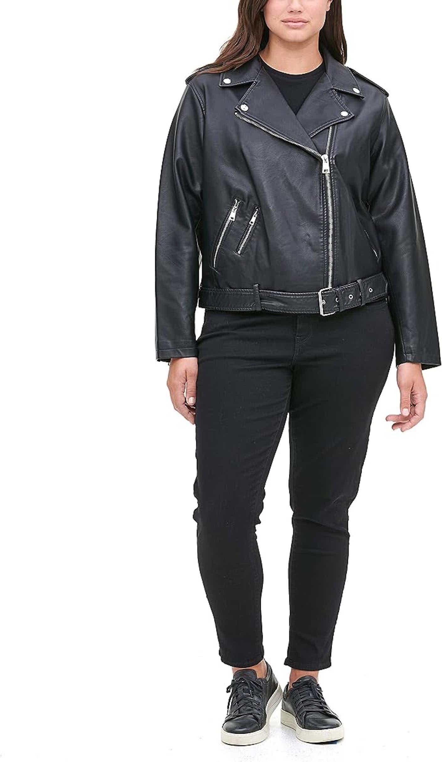 A leather moto jacket